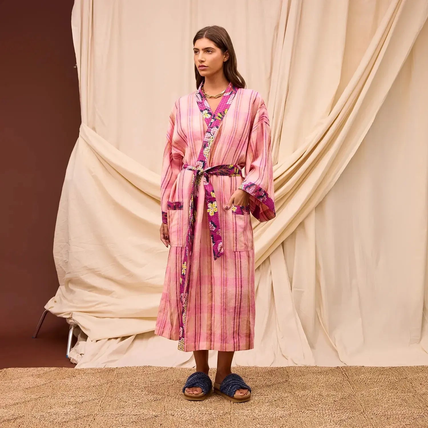 Nicolette Linen Robe - Poudre-Not specified-Lot 39 Store & Cafe