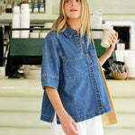 Noa Short Sleeve Shirt - Fresh Indigo-Ceres Life-Lot 39 Store & Cafe