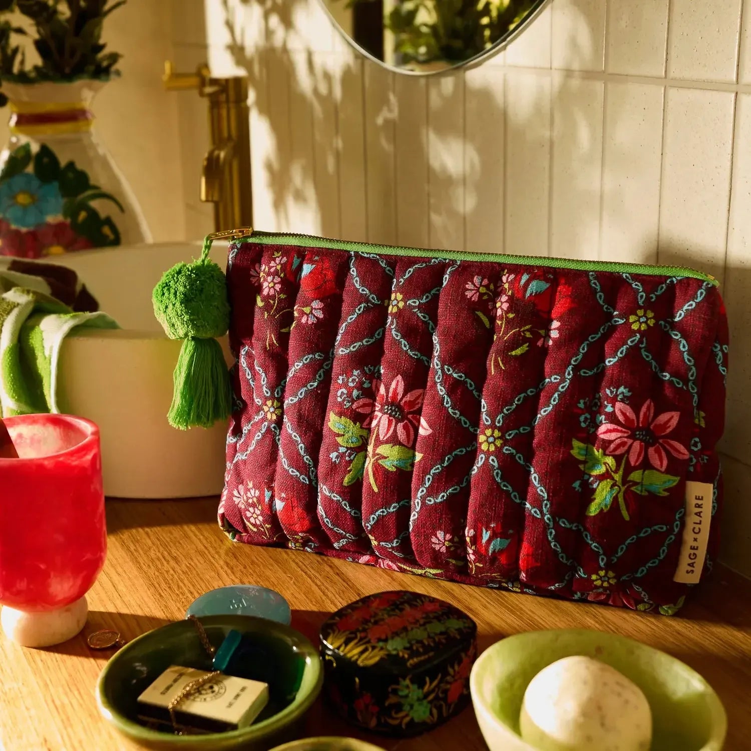 Norali Quilted Cosmetic Bag - Sienna-Sage & Clare-Lot 39 Store & Cafe