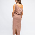 One Shoulder Linen Dress-White Closet-Lot 39 Store & Cafe