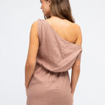 One Shoulder Linen Dress-White Closet-Lot 39 Store & Cafe