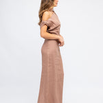 One Shoulder Linen Dress-White Closet-Lot 39 Store & Cafe