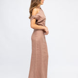 One Shoulder Linen Dress-White Closet-Lot 39 Store & Cafe