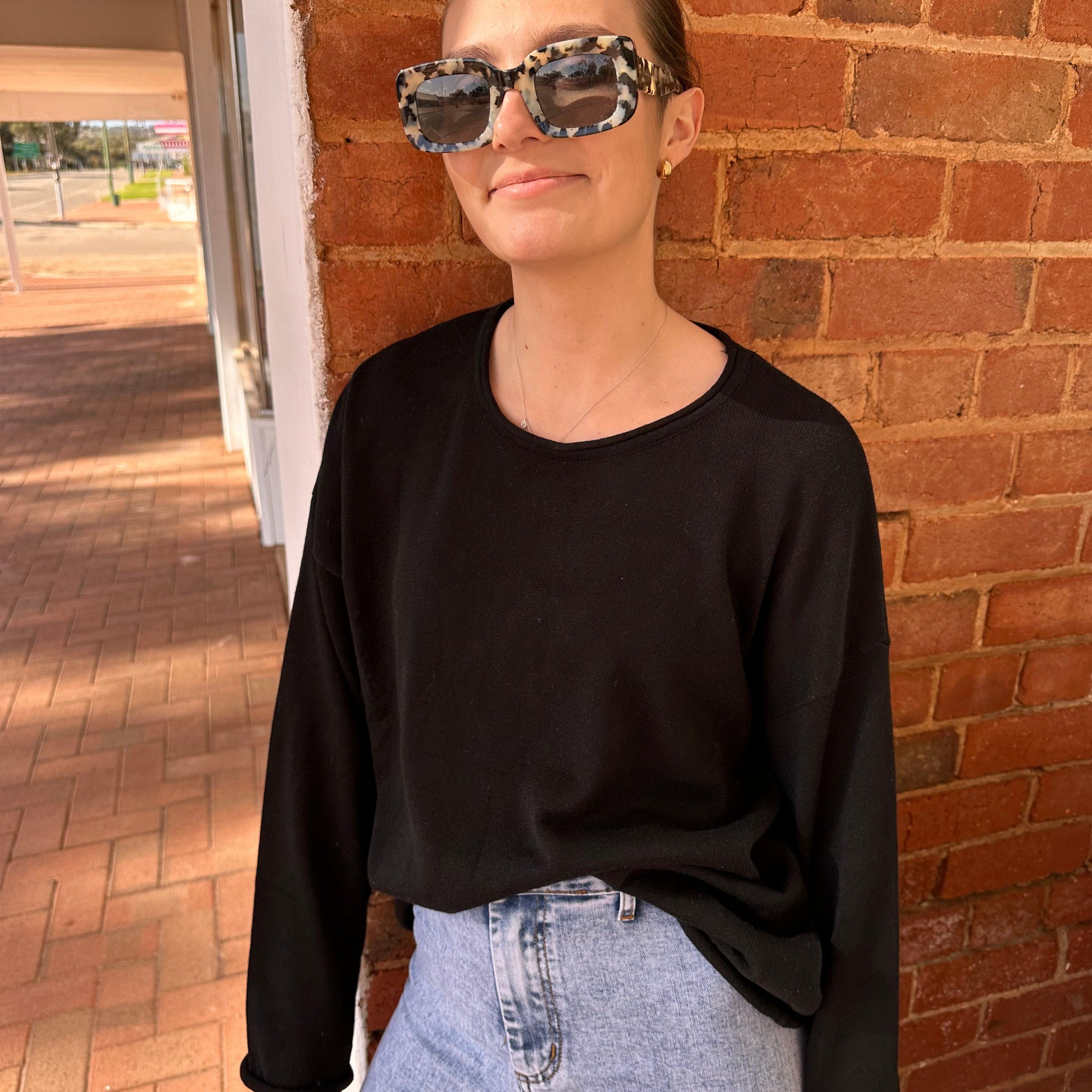 Otto Knit Top - Black-Little Lies-Lot 39 Store & Cafe