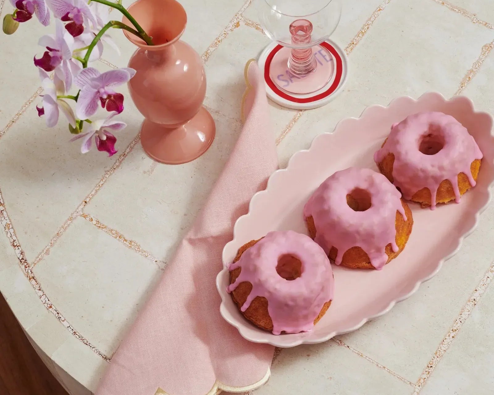 Pink Scallop Platter-In to the Roundhouse-Lot 39 Store & Cafe