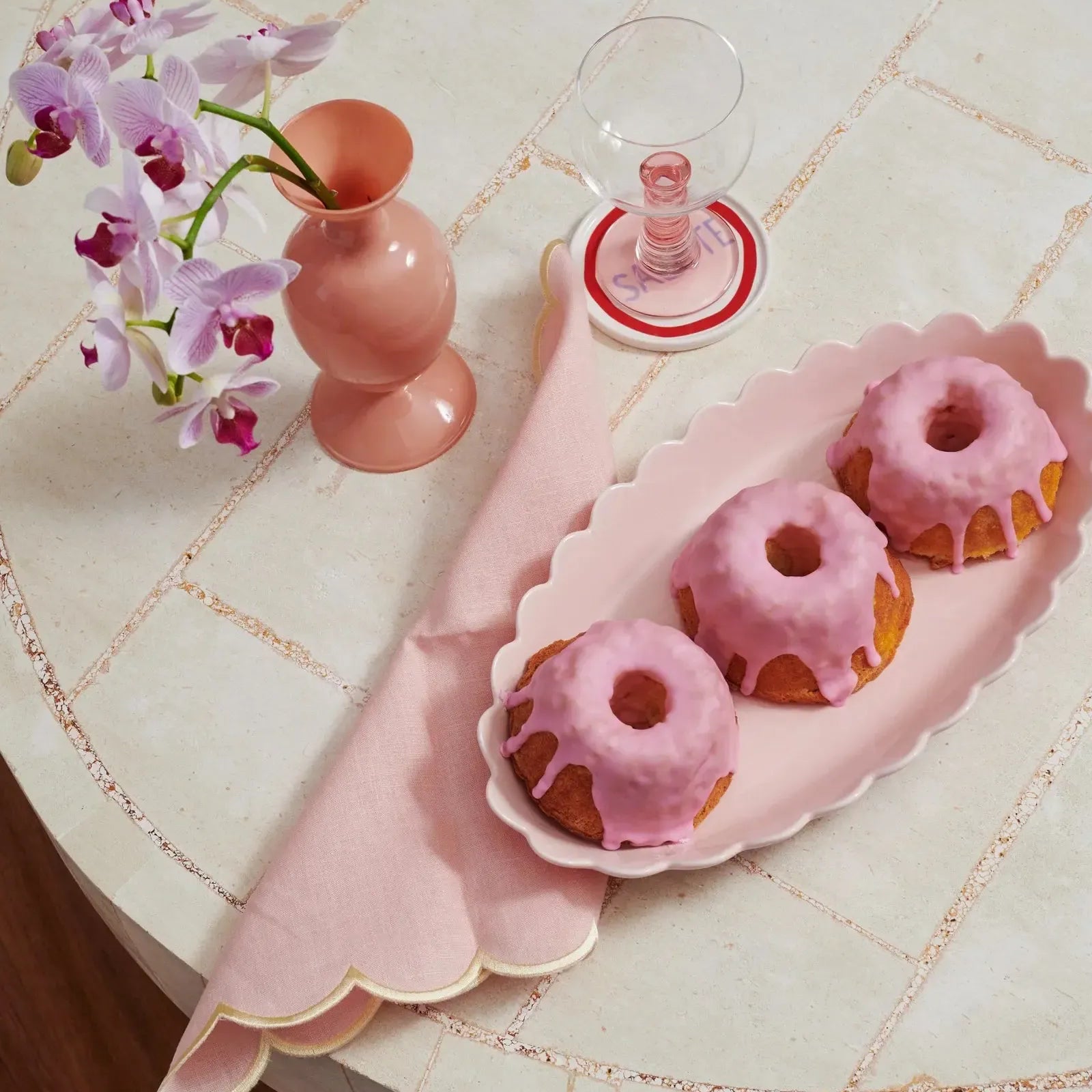 Pink Scallop Platter-In to the Roundhouse-Lot 39 Store & Cafe