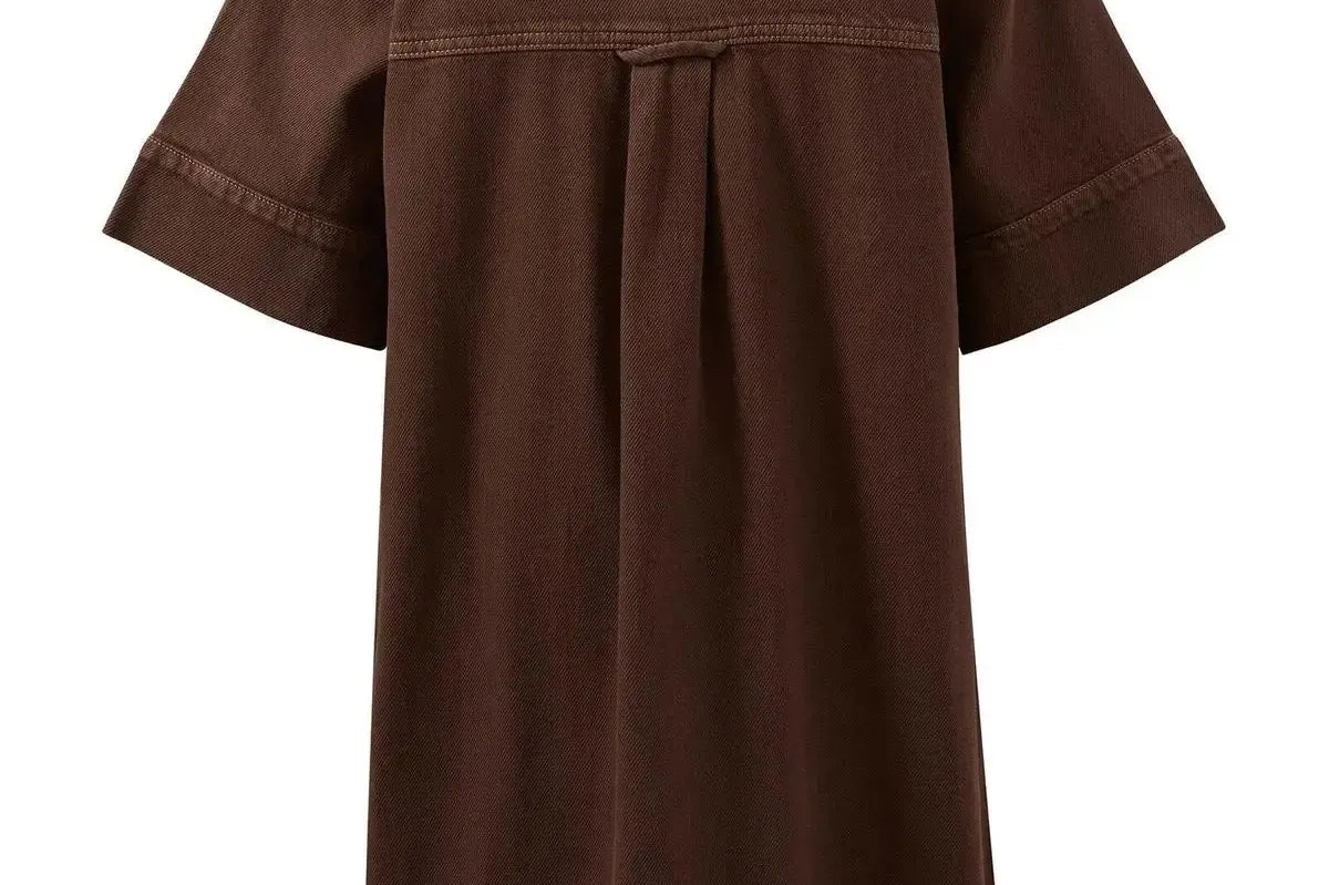 Relaxed Shirt Dress - Chocolate-Ceres Life-Lot 39 Store & Cafe
