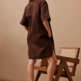 Relaxed Shirt Dress - Chocolate-Ceres Life-Lot 39 Store & Cafe