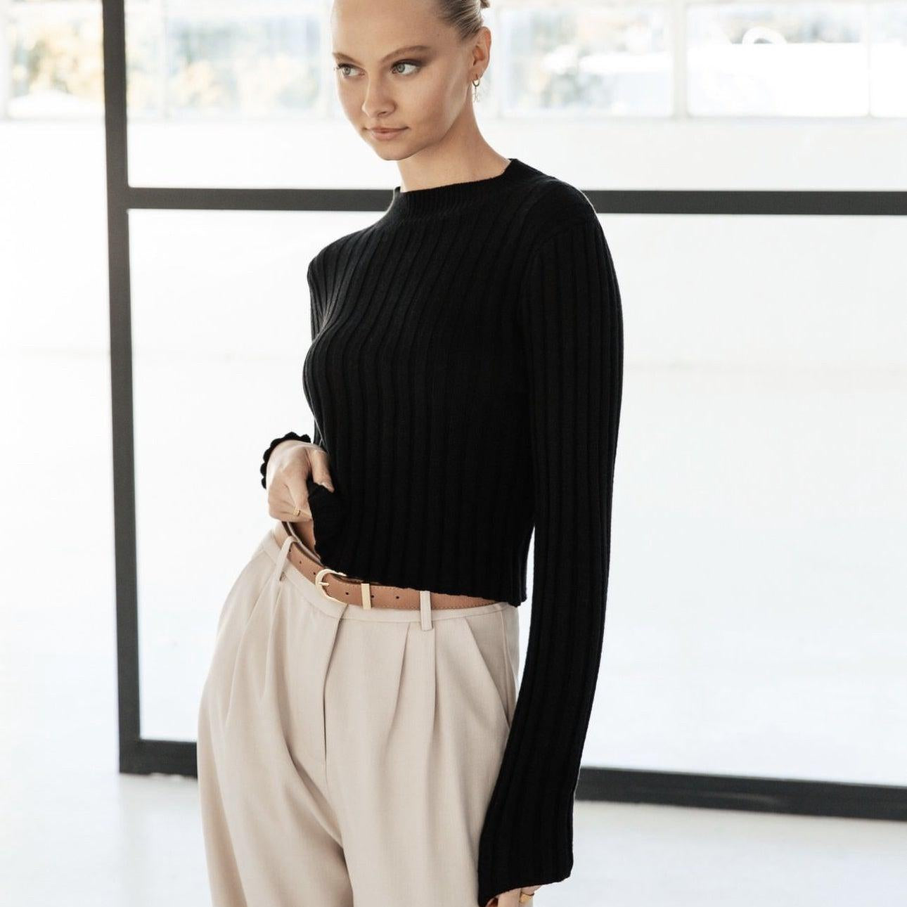 Rib Polo - Black-White Closet-Lot 39 Store & Cafe
