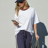 Ringer Tee - White/Raisin-Ceres Life-Lot 39 Store & Cafe