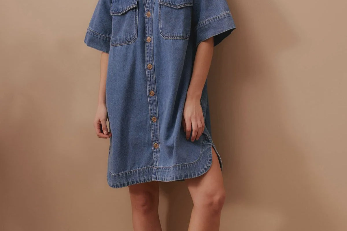 Sammy Relaxed Shirt Dress - Fresh Indigo-Ceres Life-Lot 39 Store & Cafe