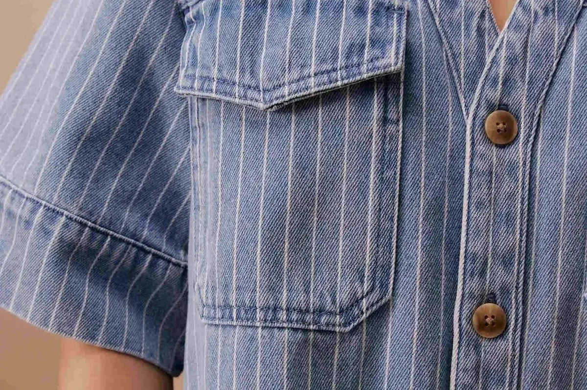 Sammy Relaxed Shirt Dress - Indigo Stripe-Ceres Life-Lot 39 Store & Cafe