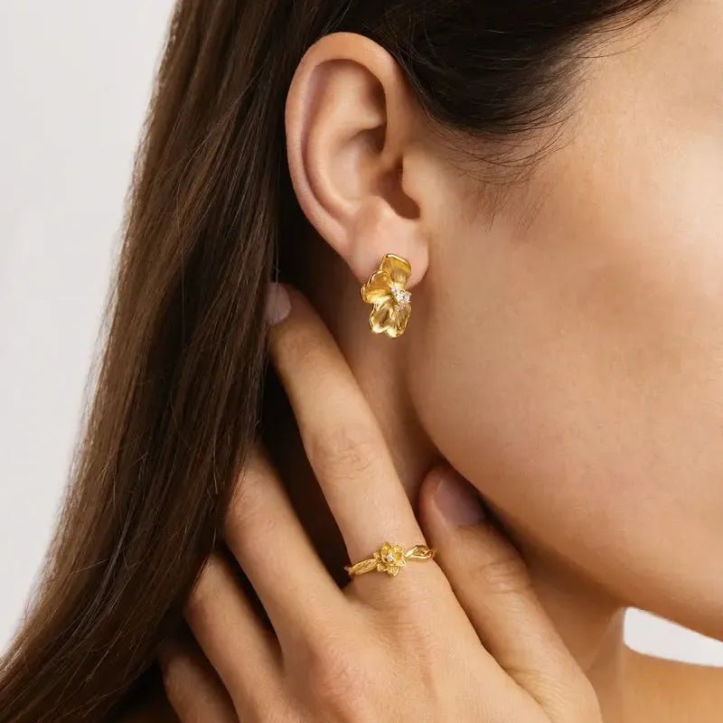 Serene Lotus Statement Earrings-By Charlotte-Lot 39 Store & Cafe