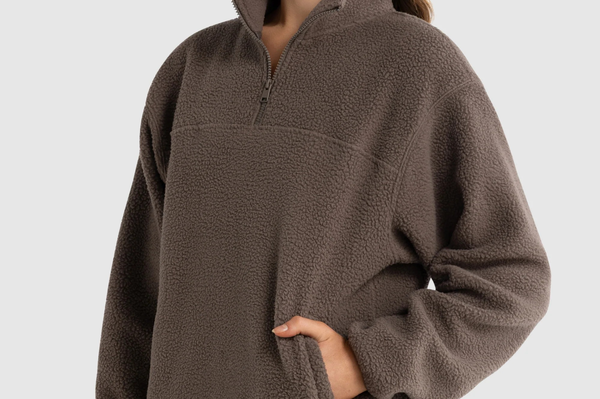 Sherpa Fleece Quarter Zip - Espresso-ORTC-Lot 39 Store & Cafe