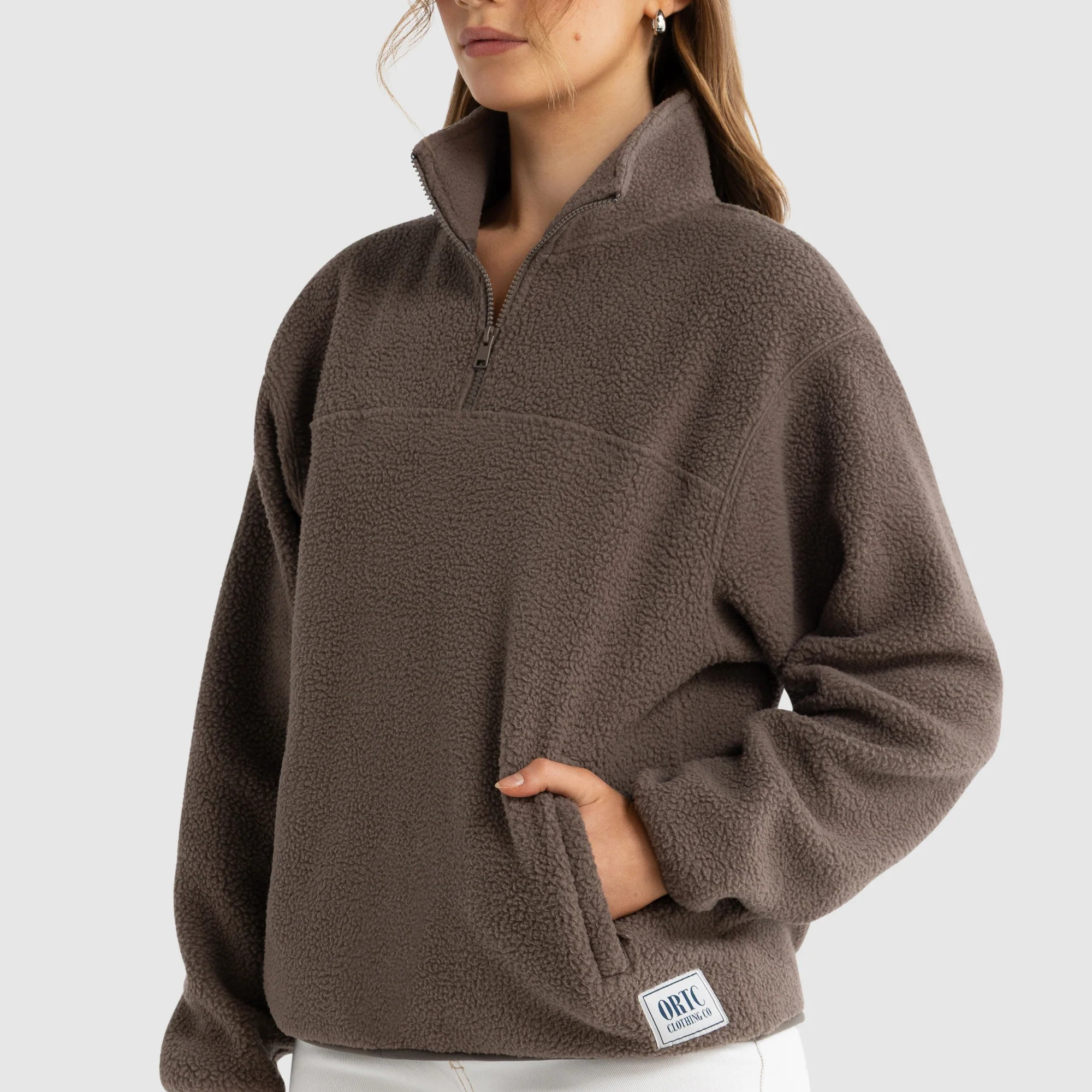 Sherpa Fleece Quarter Zip - Espresso-ORTC-Lot 39 Store & Cafe