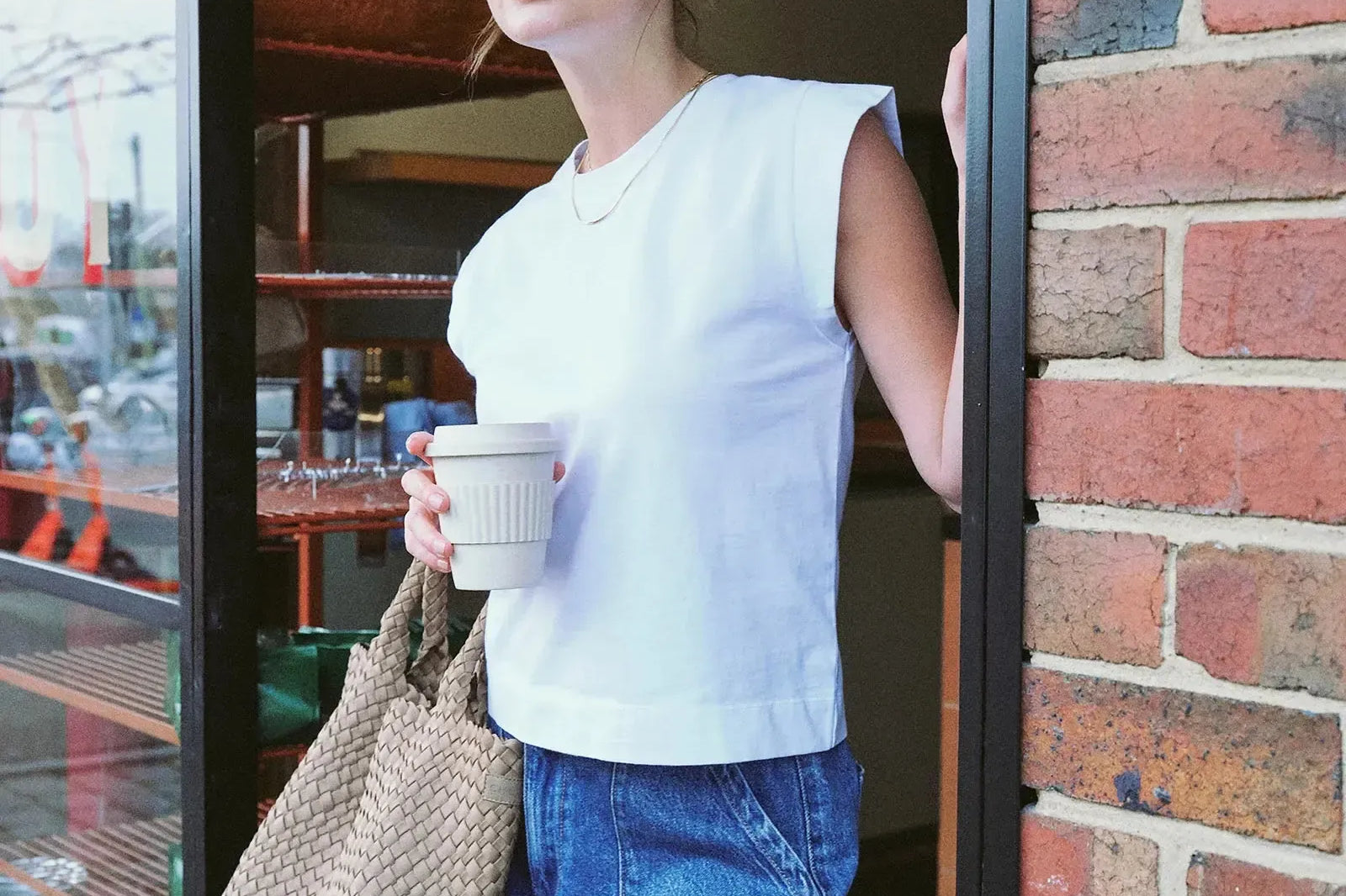 Shoulder Tee - White-Not specified-Lot 39 Store & Cafe