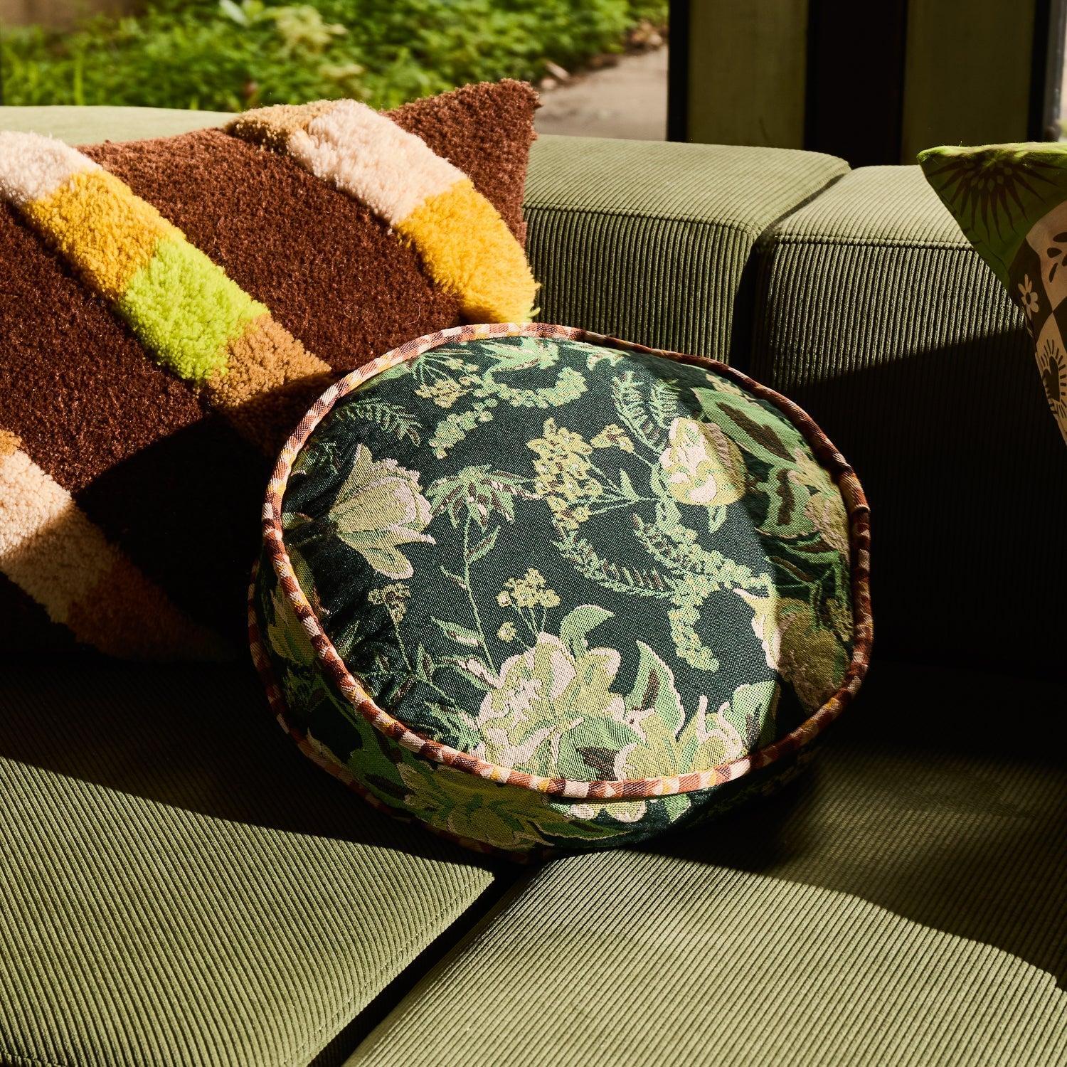 Sierra Jacquard Round Floor Cushion-Not specified-Lot 39 Store & Cafe