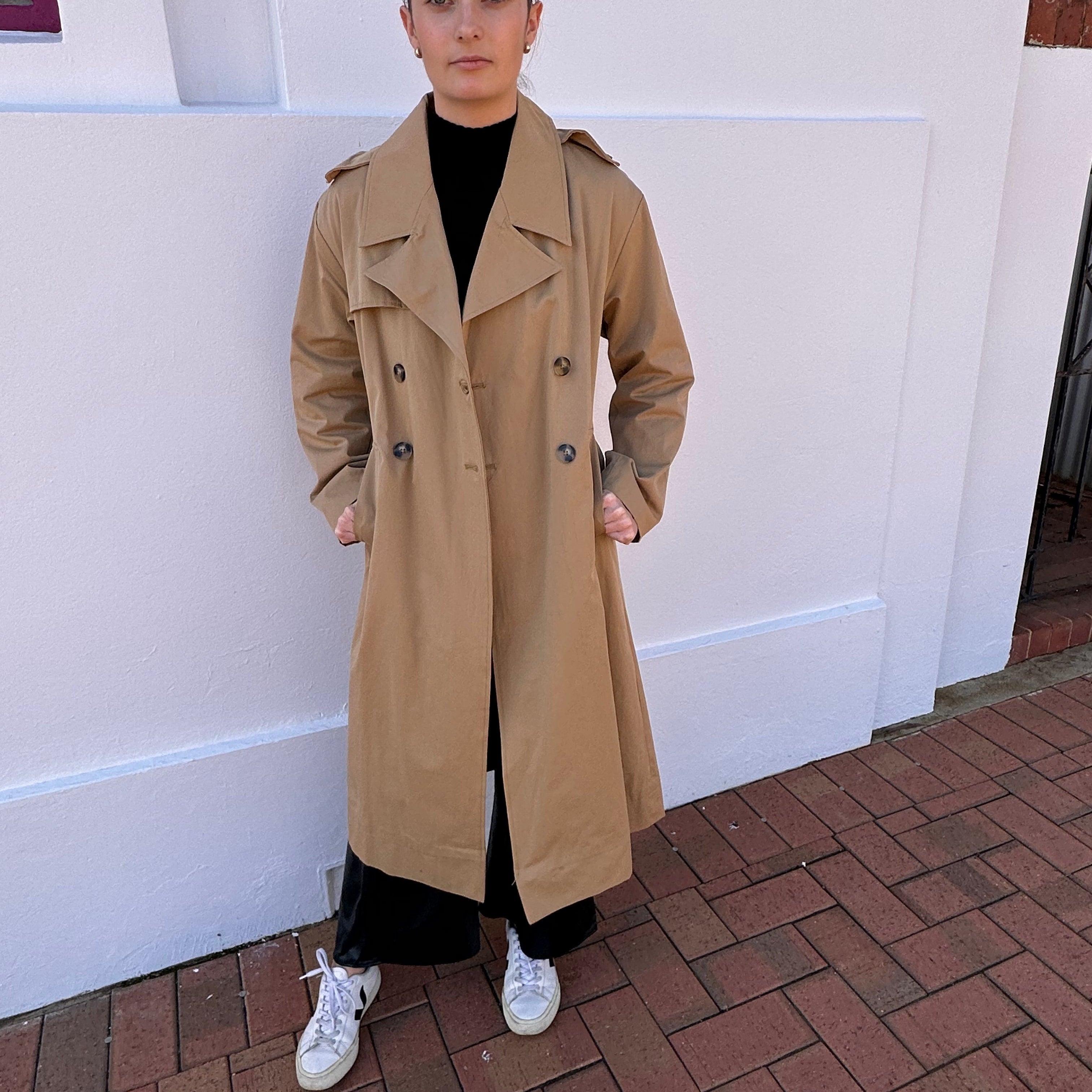 Stand Tall Trench Coat - Camel-White Closet-Lot 39 Store & Cafe