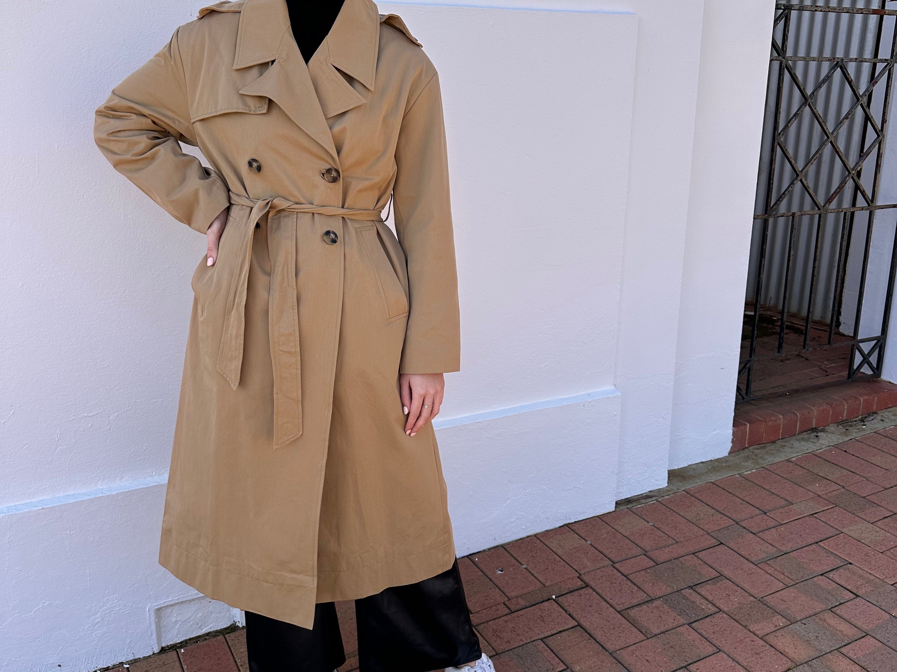 Stand Tall Trench Coat - Camel-White Closet-Lot 39 Store & Cafe