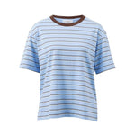 Stevie Slouchy Tee - China Blue Choc Stripe-Ceres Life-Lot 39 Store & Cafe