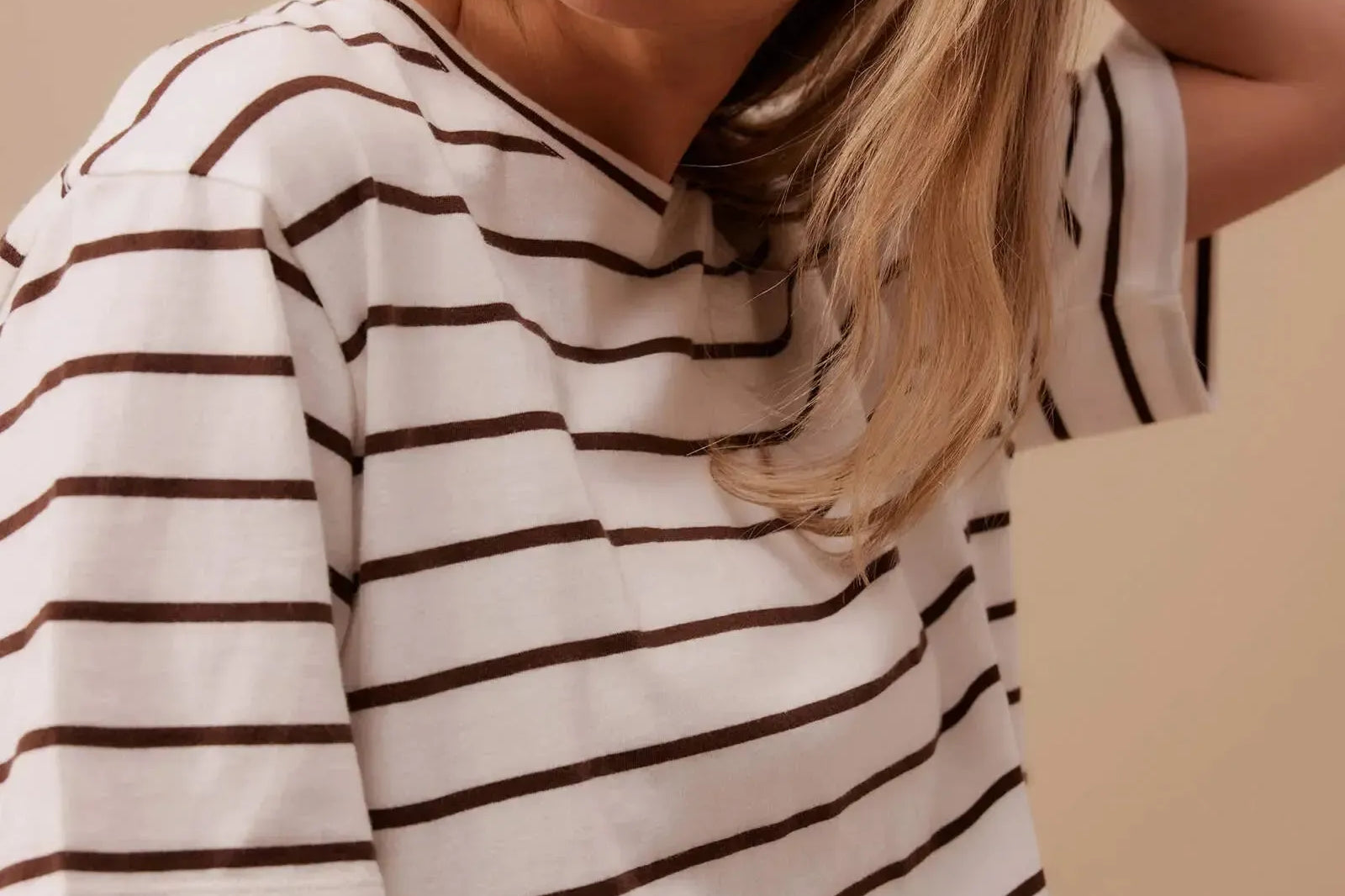 Stevie Slouchy Tee - Choc Stripe-Ceres Life-Lot 39 Store & Cafe