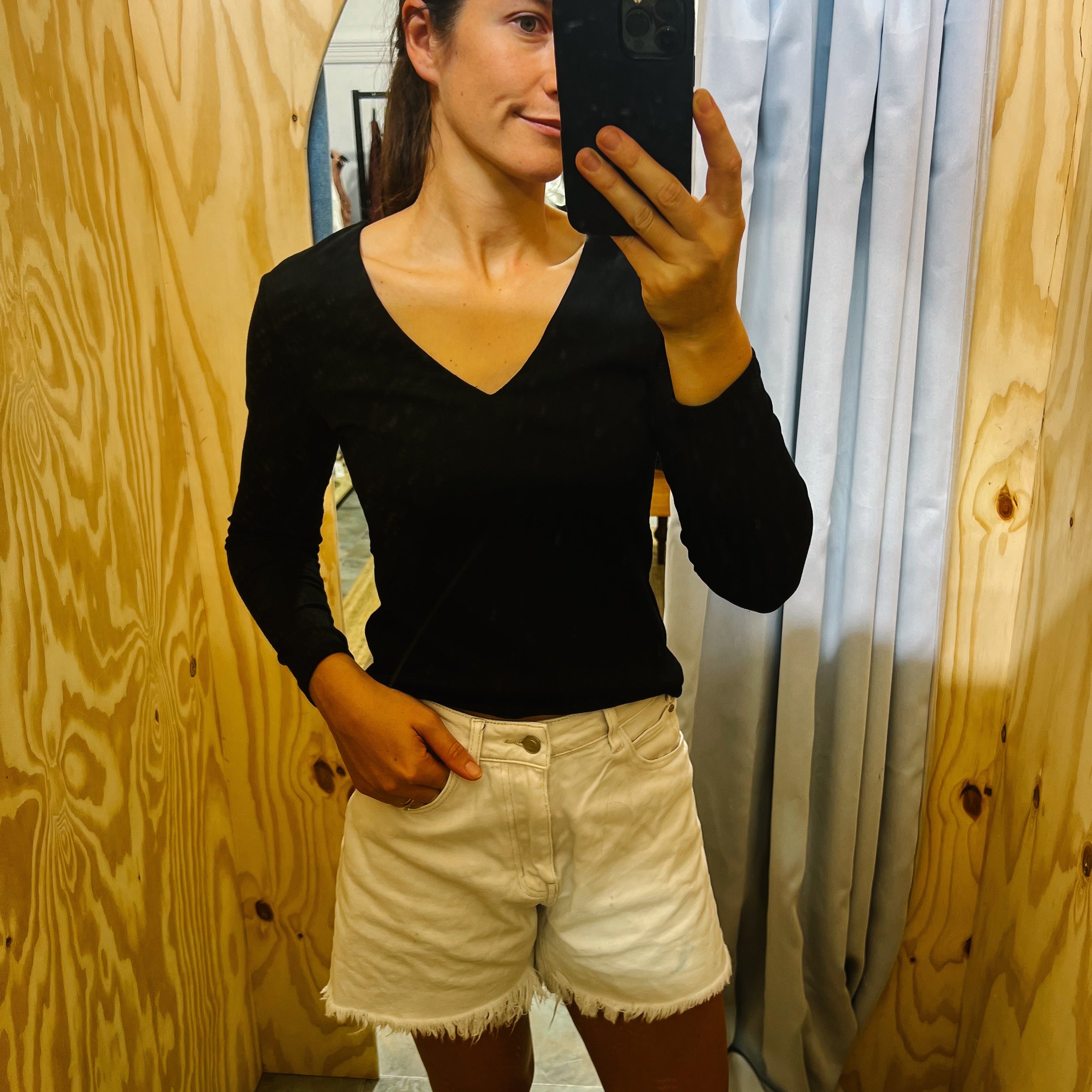 V Neck Black Basic-White Closet-Lot 39 Store & Cafe