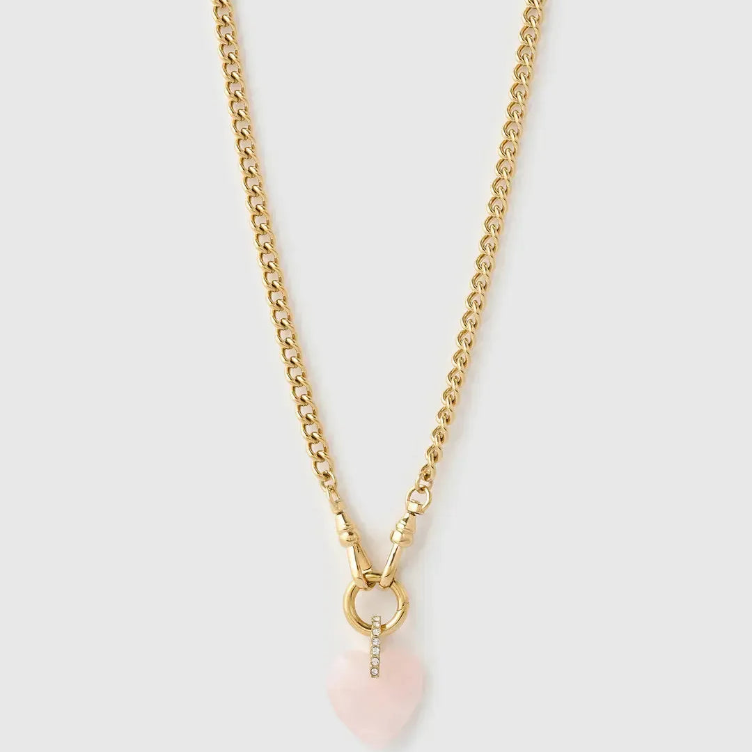 Violet Heart Necklace - Rose Quartz-Arms of Eve-Lot 39 Store & Cafe