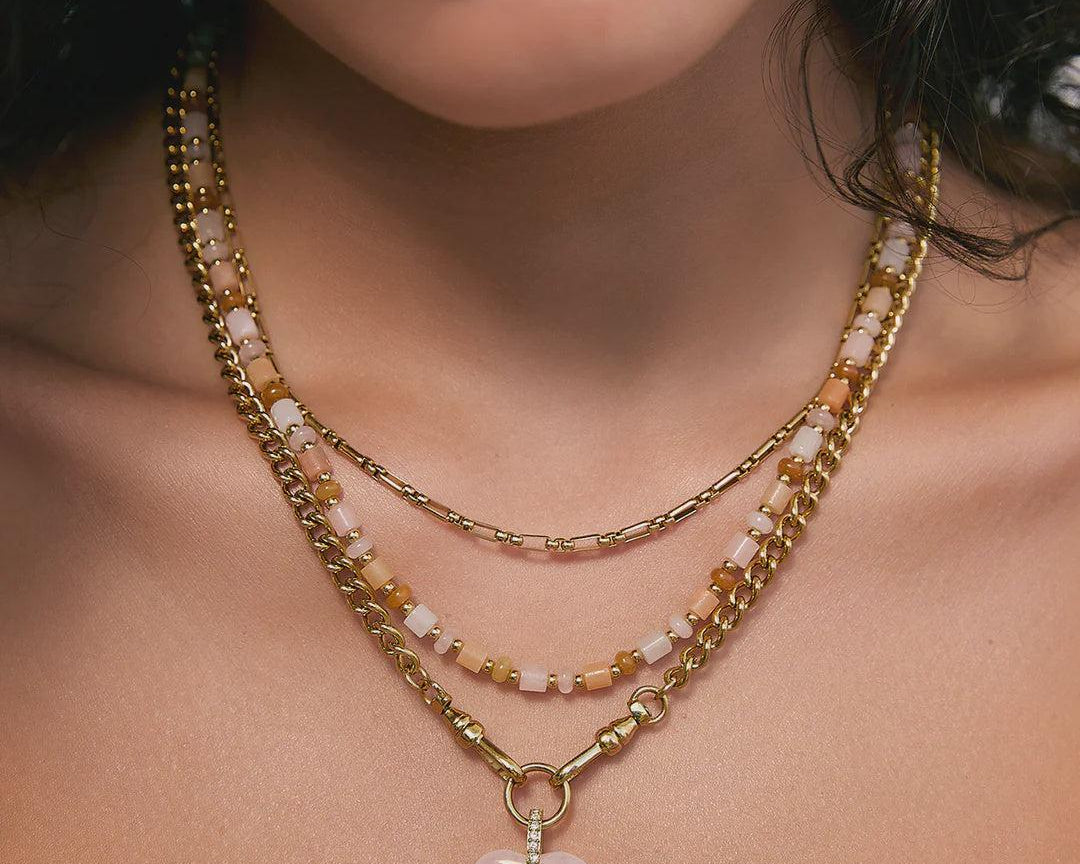 Violet Heart Necklace - Rose Quartz-Arms of Eve-Lot 39 Store & Cafe