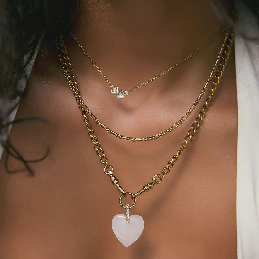 Violet Heart Necklace - White Agate-Arms of Eve-Lot 39 Store & Cafe