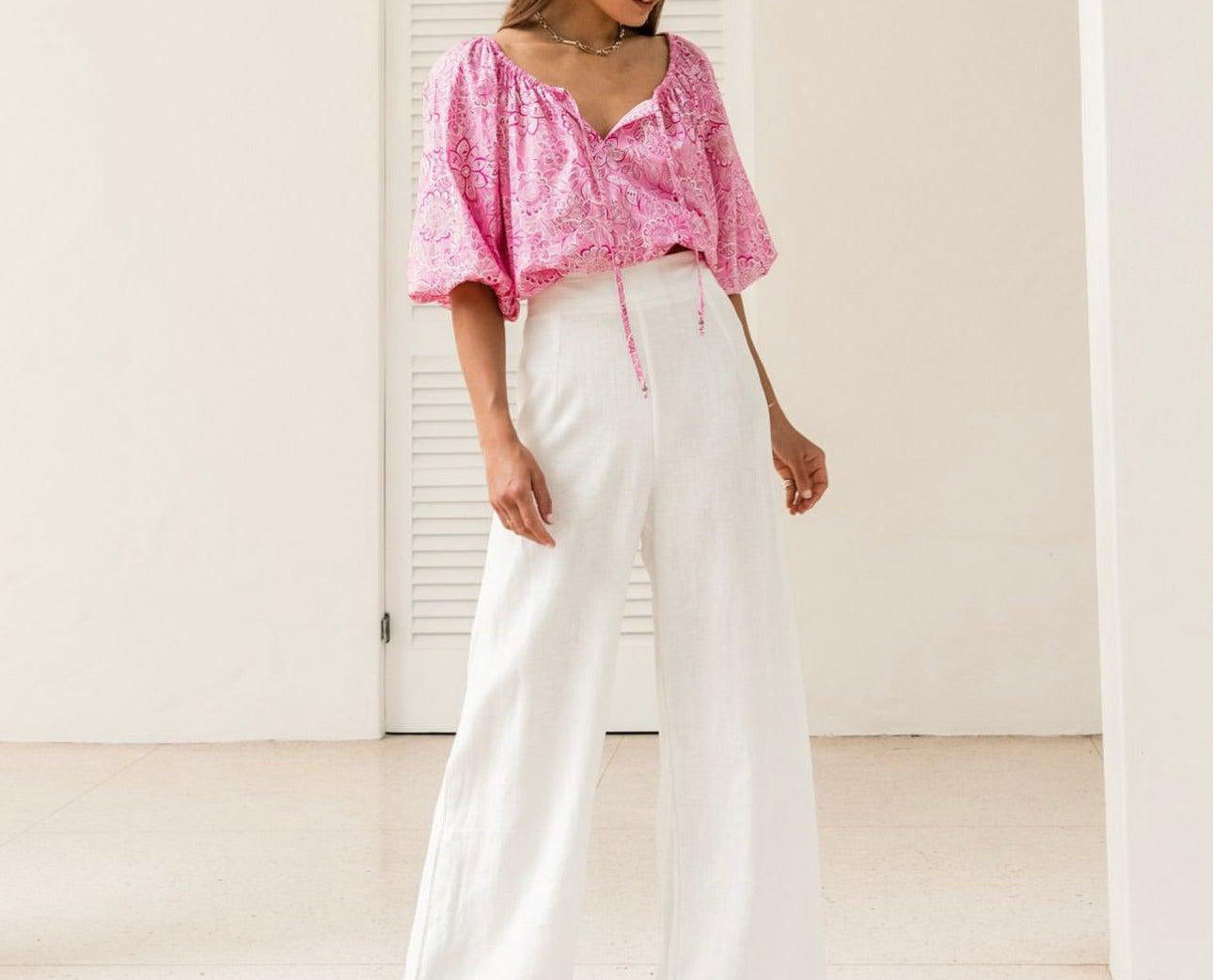 White Linen Pant-White Closet-Lot 39 Store & Cafe