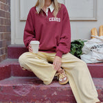 Wren Rugby Sweat - Burgundy-Ceres Life-Lot 39 Store & Cafe