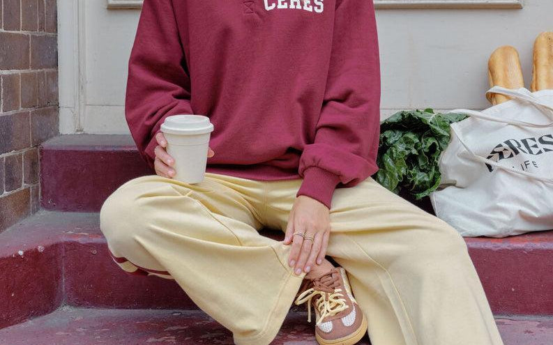 Wren Rugby Sweat - Burgundy-Ceres Life-Lot 39 Store & Cafe