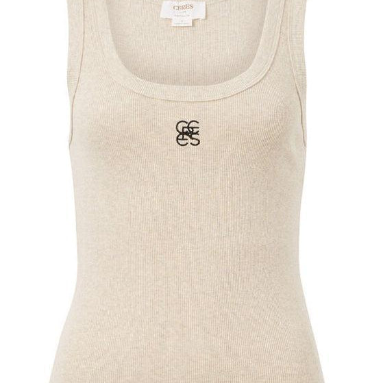 Zoe Contour Rib Tank - Oatmeal-Ceres Life-Lot 39 Store & Cafe