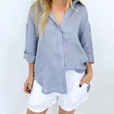 Boyfriend Linen Shirt - Slate-Little Lies-Lot 39 Store & Cafe