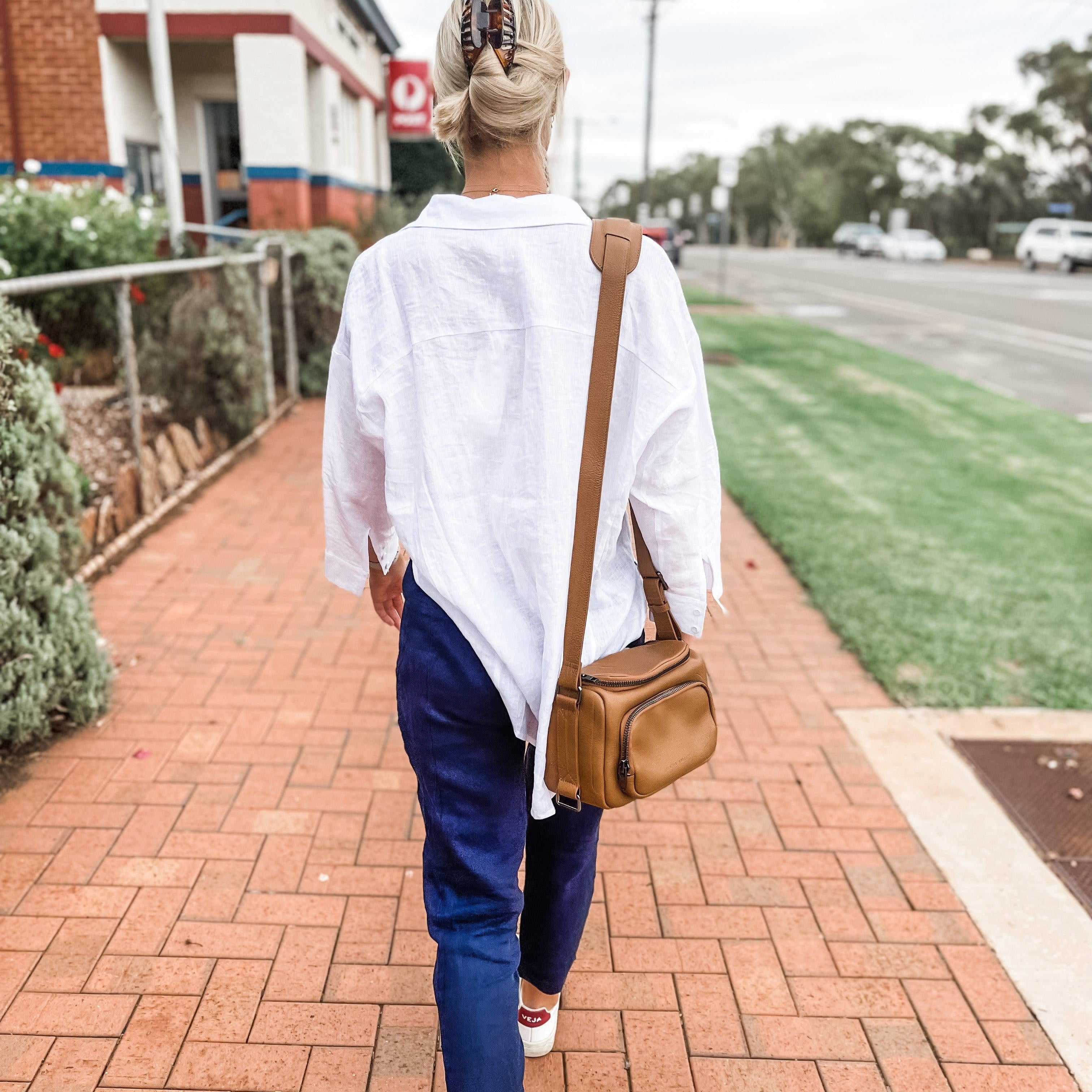 Boyfriend Linen Shirt - White-Little Lies-Lot 39 Store & Cafe