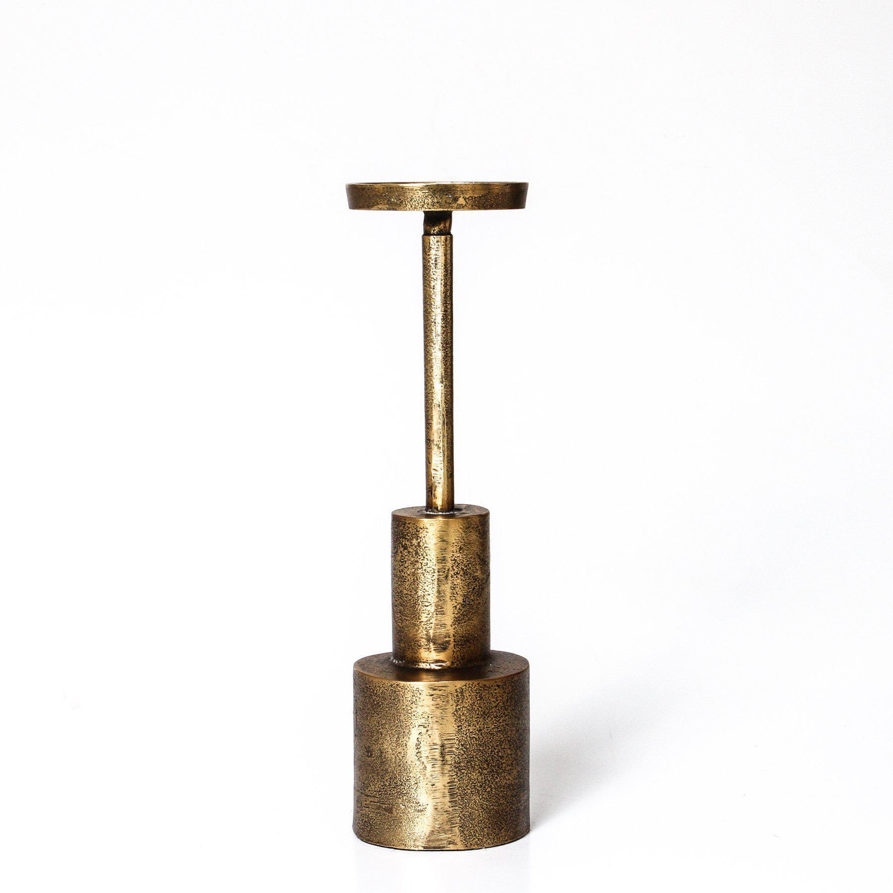 Brass Candlestick Short-Indigo Love-Lot 39 Store & Cafe