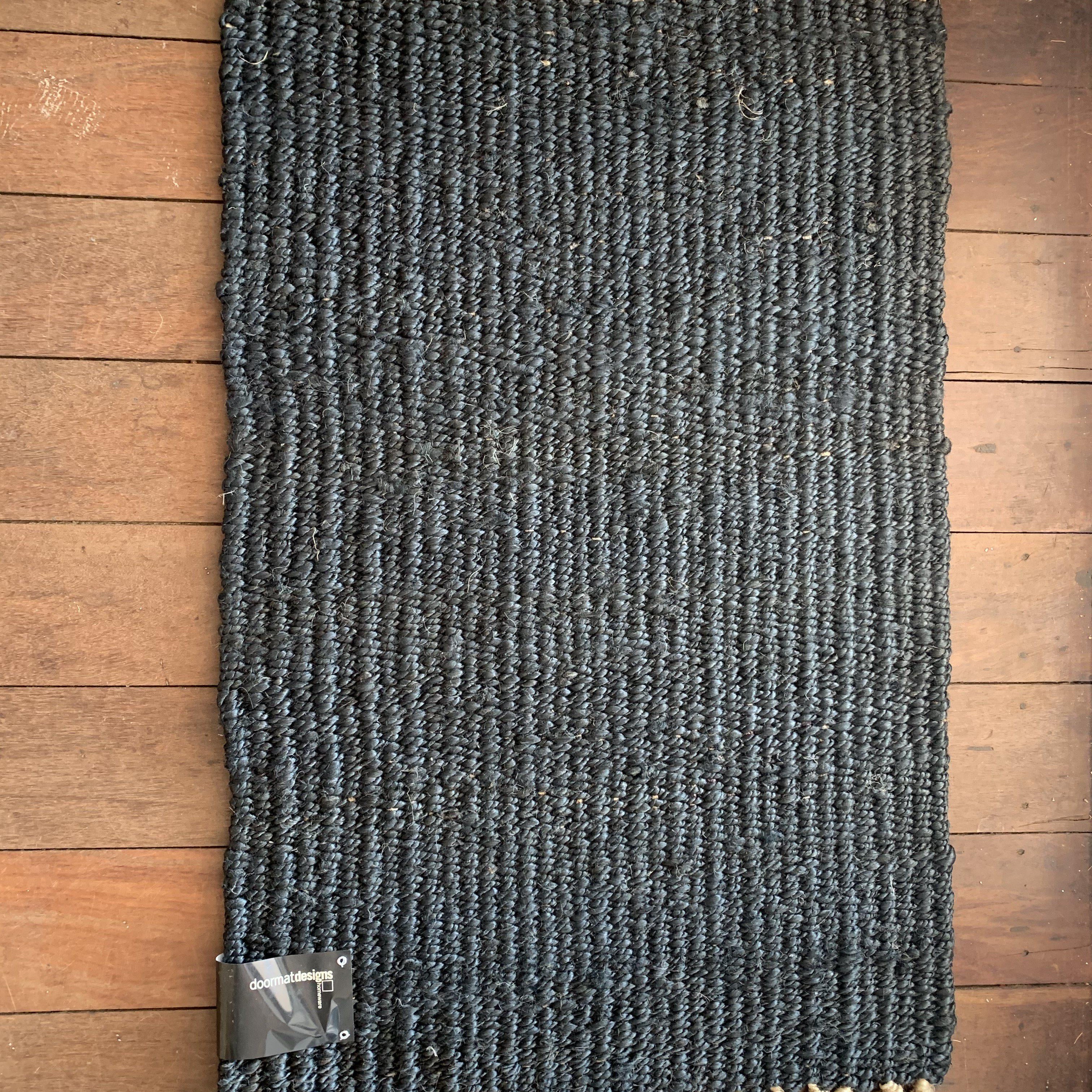 Charcoal Jute Fringe Mat-Doormat Designs-Lot 39 Store & Cafe