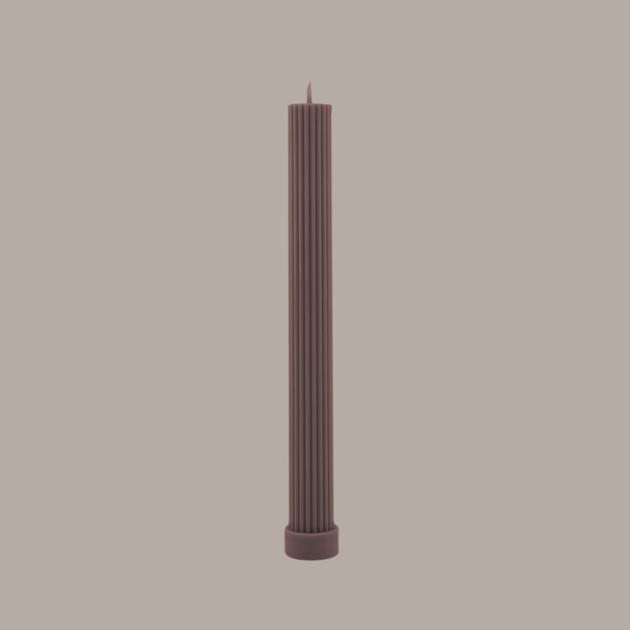 Column Pillar Candle Single - Beige-Black Blaze-Lot 39 Store & Cafe