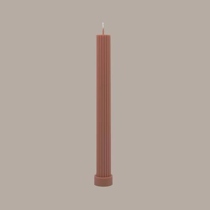 Column Pillar Candle Single - Peach-Black Blaze-Lot 39 Store & Cafe