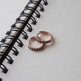 Huggies - Rose Gold/Black Spinel-Murkani Jewellery-Lot 39 Store & Cafe