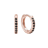 Huggies - Rose Gold/Black Spinel-Murkani Jewellery-Lot 39 Store & Cafe