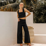 Linen Crop - Black-White Closet-Lot 39 Store & Cafe