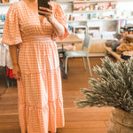 Peach Sorbet Check Dress-Fashion ESTB-Lot 39 Store & Cafe