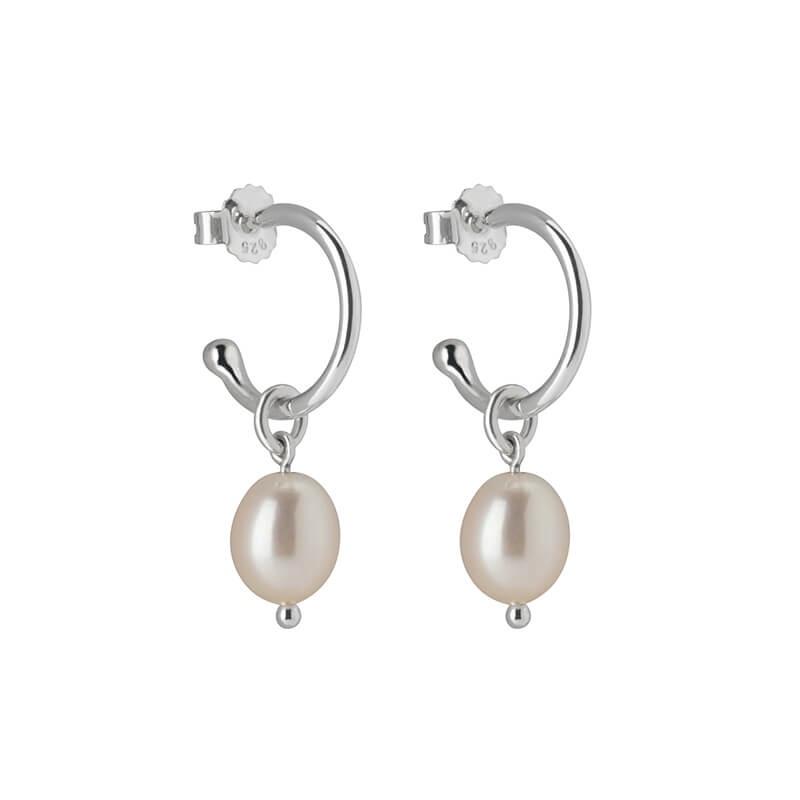 Petites Pearl Hoop - Silver-Murkani Jewellery-Lot 39 Store & Cafe