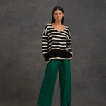 V Neck Knit Black/White-Little Lies-Lot 39 Store & Cafe