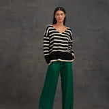 V Neck Knit Black/White-Little Lies-Lot 39 Store & Cafe