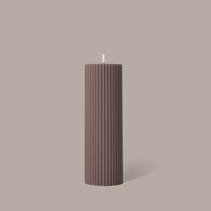 Wide Column Pillar Candle - Beige-Black Blaze-Lot 39 Store & Cafe
