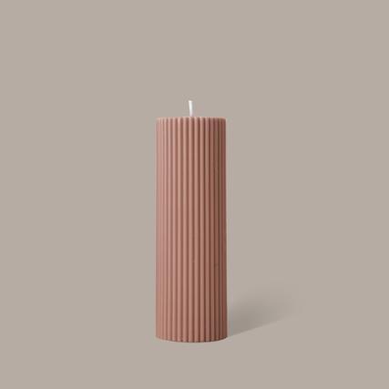 Wide Column Pillar Candle - Peach-Black Blaze-Lot 39 Store & Cafe